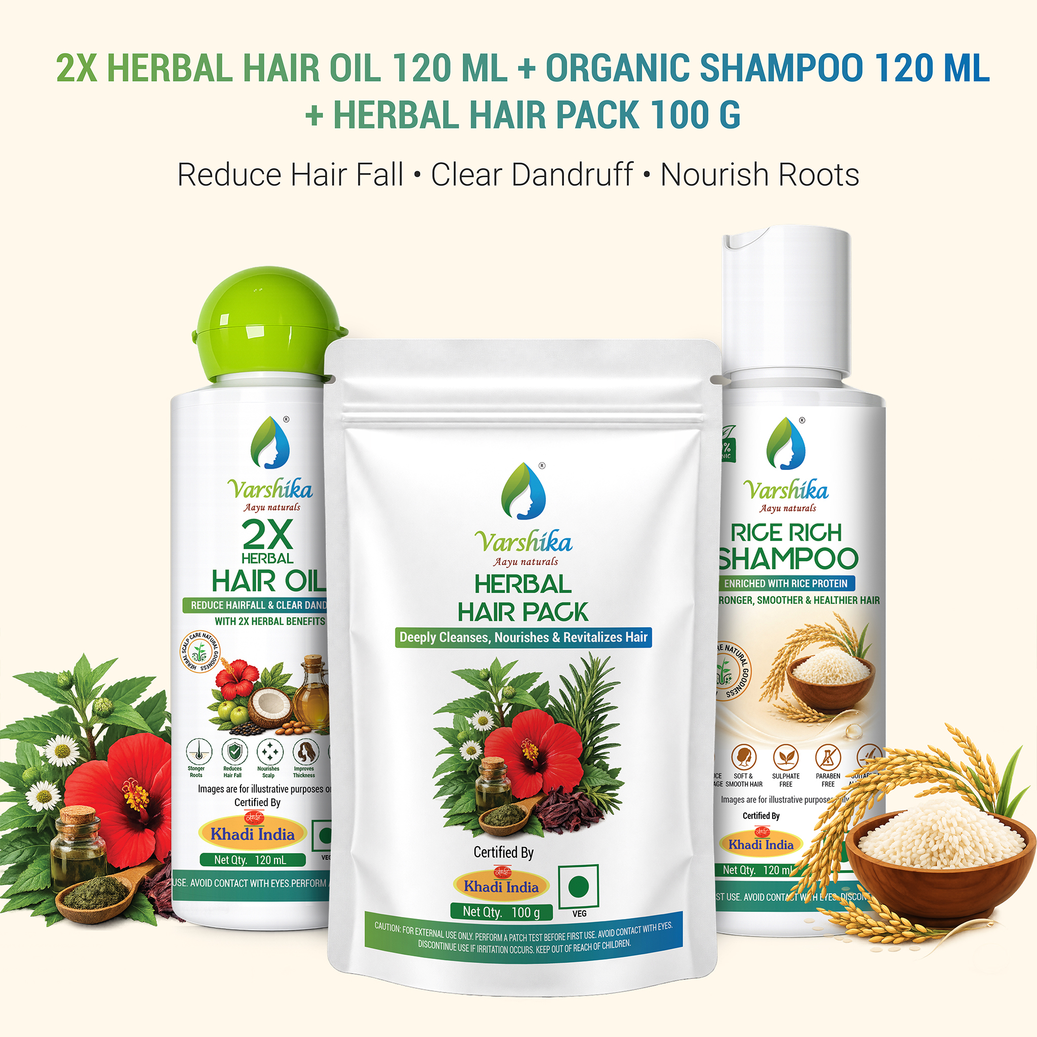 2X Complete Herbal Hair Care Kit
